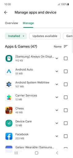 Press the required app. Press the required app.