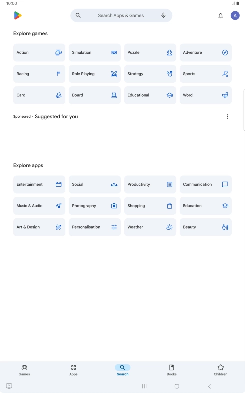 Press the search field. Press the search field.