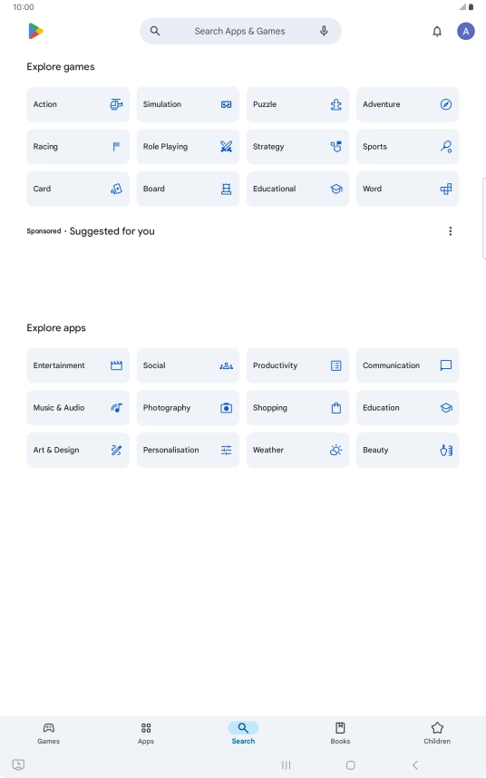 Press the search field. Press the search field.