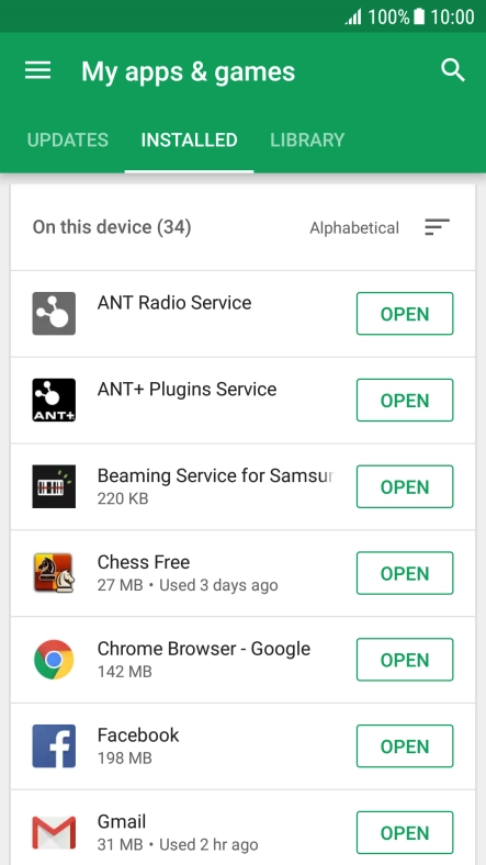 Press the required app. Press the required app.