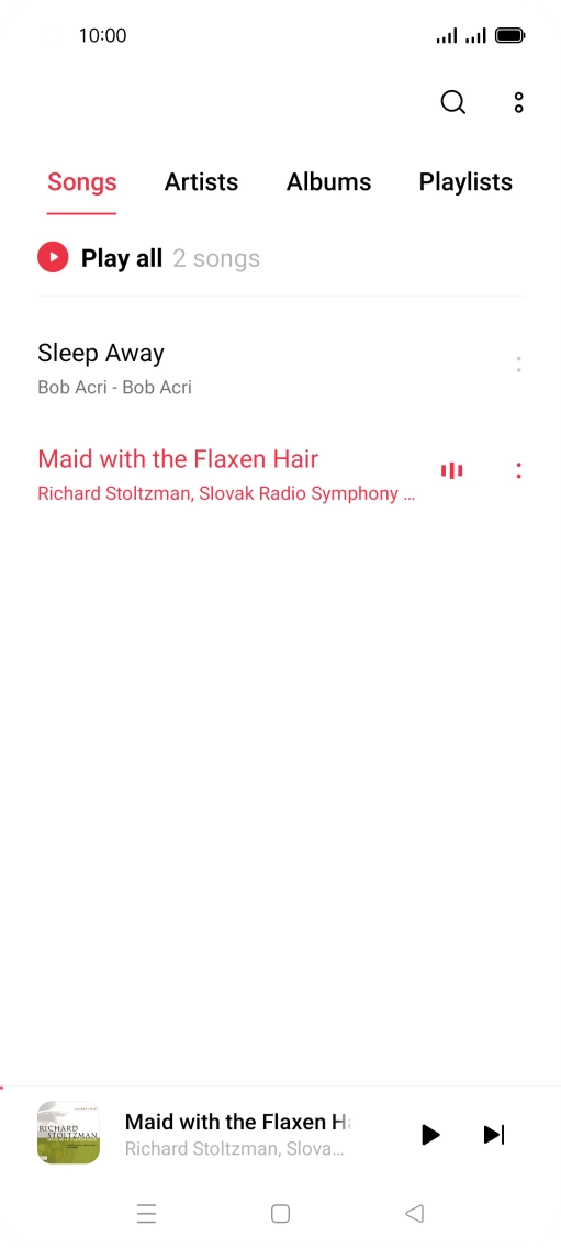 Press the song title at the bottom of the screen. Press the song title at the bottom of the screen.