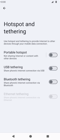 Press Portable hotspot. Press Portable hotspot.