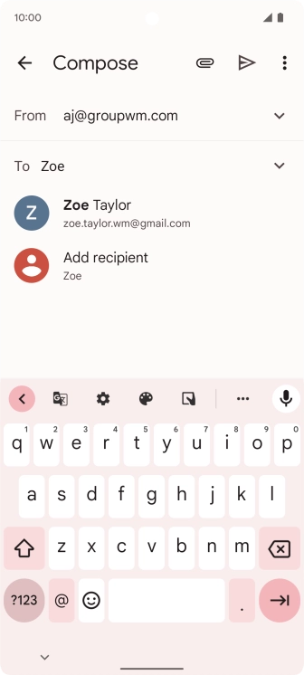 Press the required contact. Press the required contact.