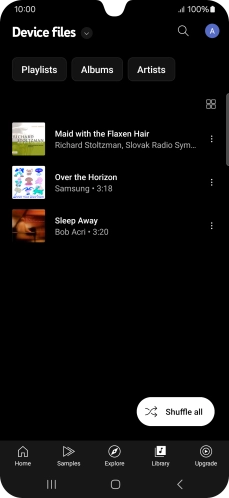 Press the required audio file. Press the required audio file.