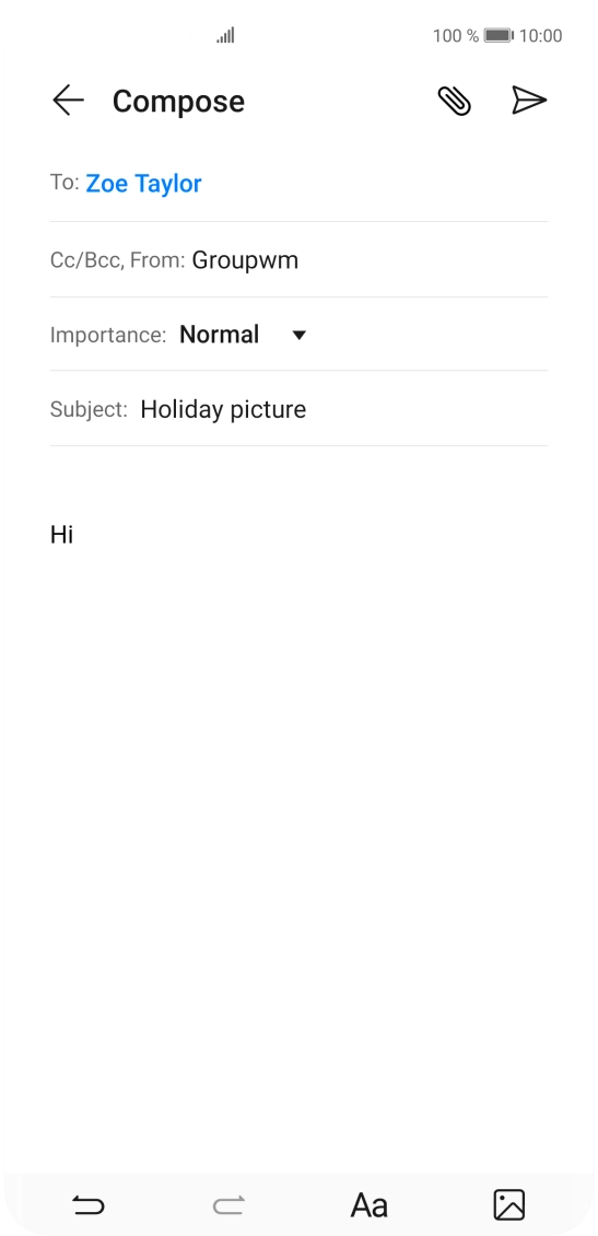 Press the attachment icon. Press the attachment icon.