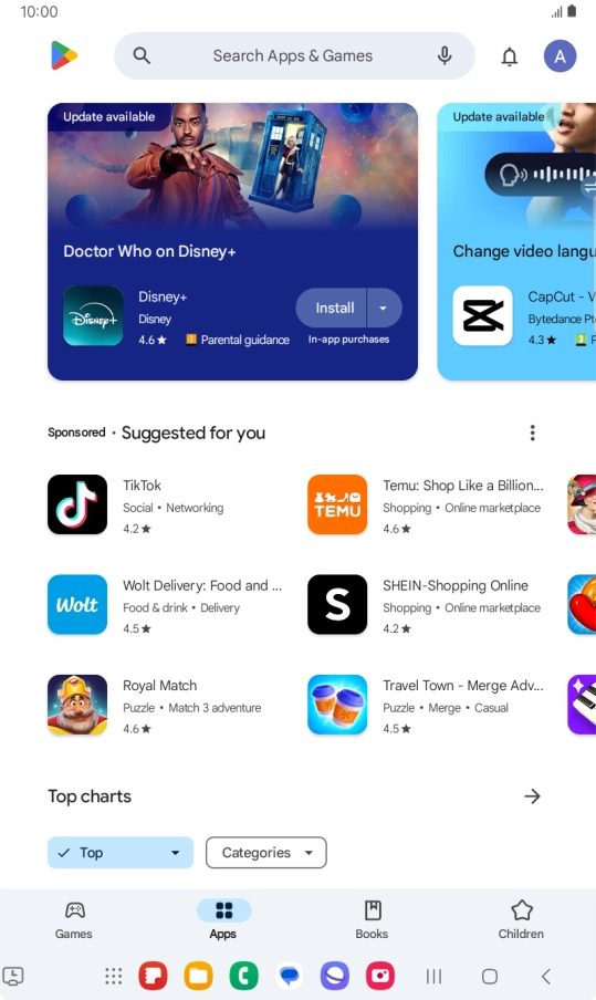 Press the profile icon. Press the profile icon.