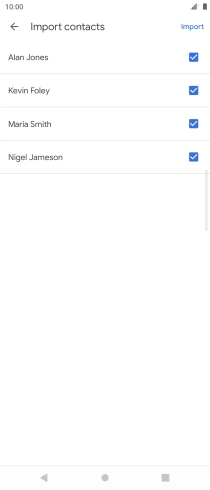 Press the fields next to the required contacts. Press the fields next to the required contacts.