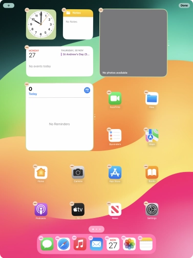 Press the home screen icon. Press the home screen icon.