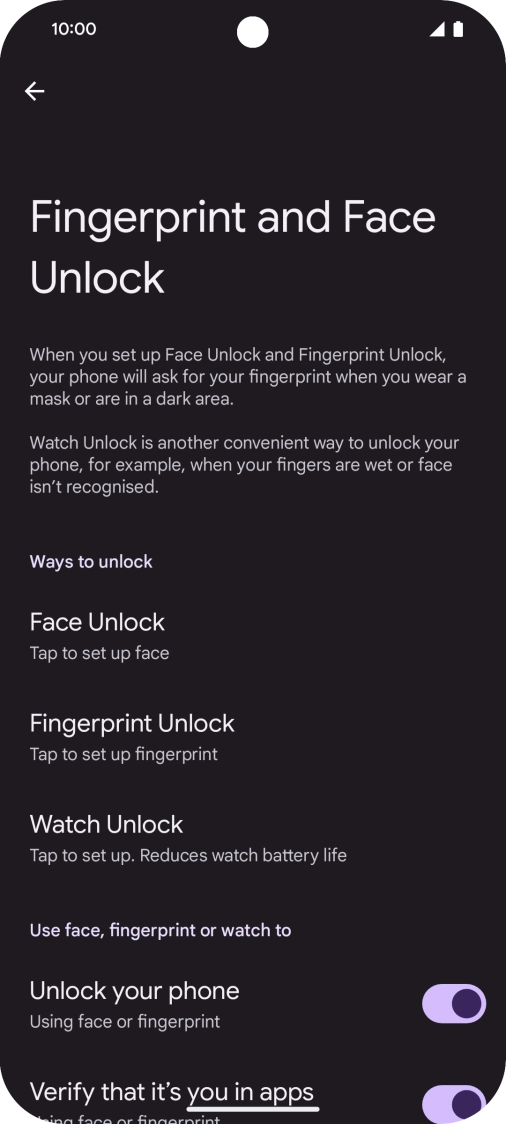 Press Fingerprint Unlock. Press Fingerprint Unlock.