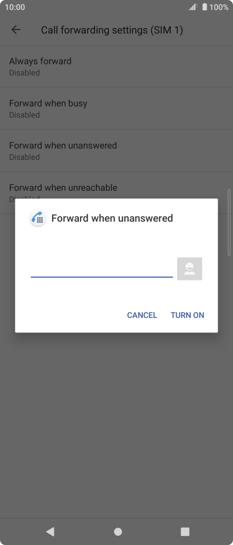 Key in +447953222222 and press TURN ON. Key in +447953222222 and press TURN ON.