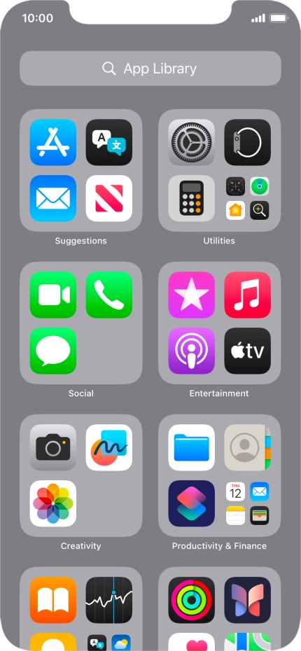 Press the required app. Press the required app.