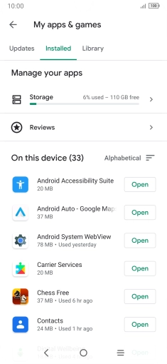 Press the required app. Press the required app.