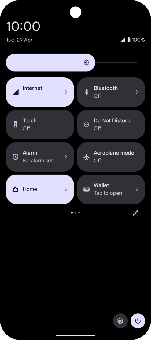 Press the settings icon. Press the settings icon.