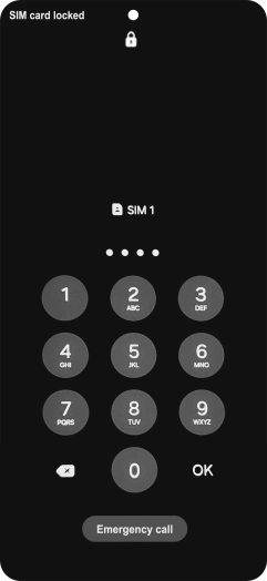 If your SIM is locked, key in your PIN and press OK. The default PIN is 1111. If your SIM is locked, key in your PIN and press OK. The default PIN is 1111.