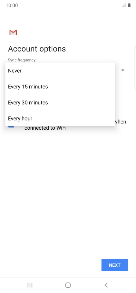 Press the required setting. Press the required setting.