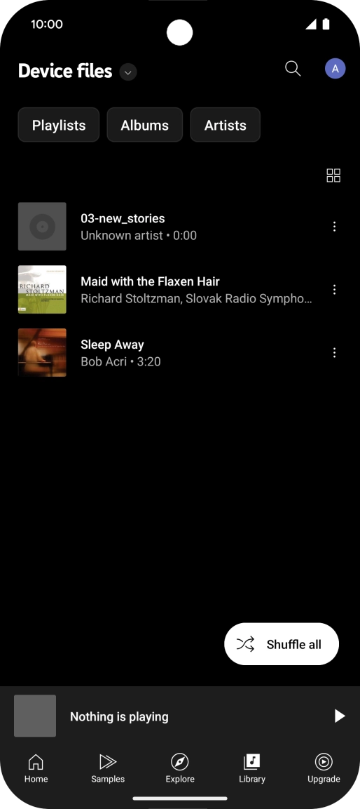 Press the required audio file. Press the required audio file.
