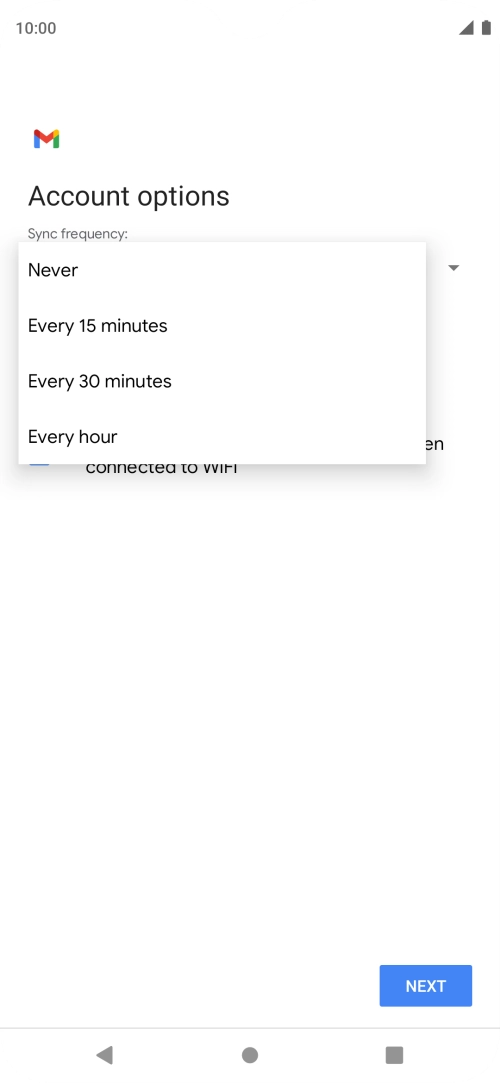 Press the required setting. Press the required setting.