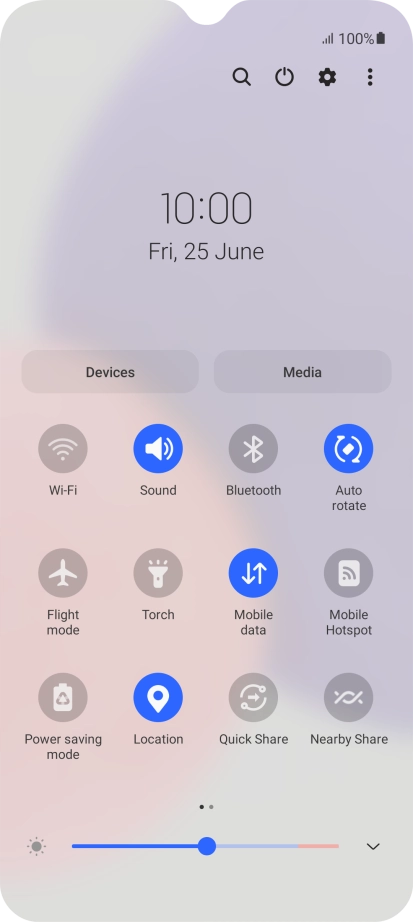 Press the settings icon. Press the settings icon.