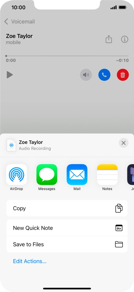 Press the required setting and follow the instructions on the screen to share or save the message. Press the required setting and follow the instructions on the screen to share or save the message.