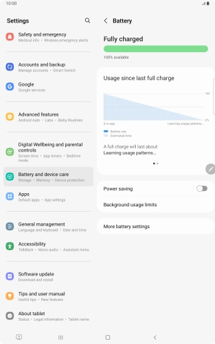 Press Power saving. Press Power saving.