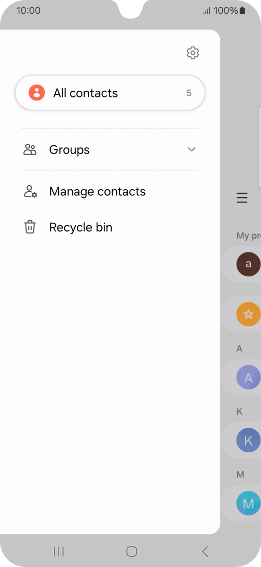 Press Manage contacts. Press Manage contacts.
