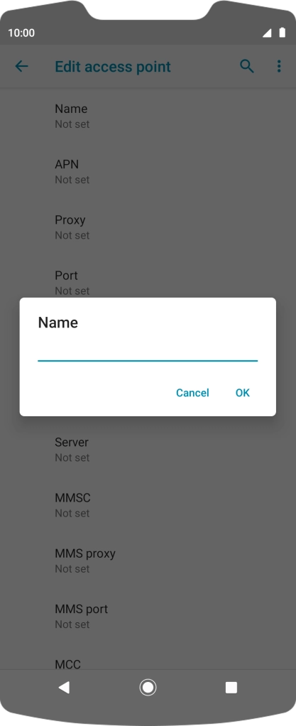 Key in EE Internet and press OK. Key in EE Internet and press OK.
