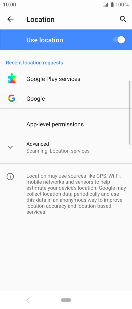 Press App-level permissions. Press App-level permissions.