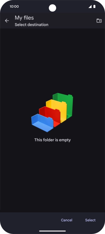 To create a new folder, press the new folder icon and follow the instructions on the screen to create a new folder. To create a new folder, press the new folder icon and follow the instructions on the screen to create a new folder.