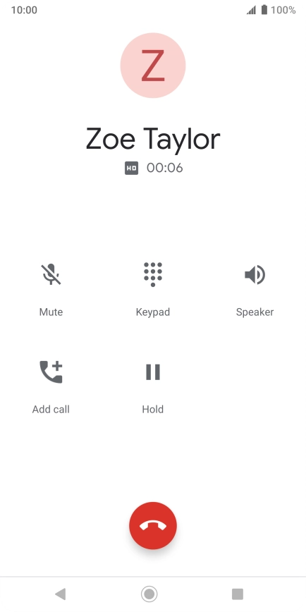Press the end call icon. Press the end call icon.