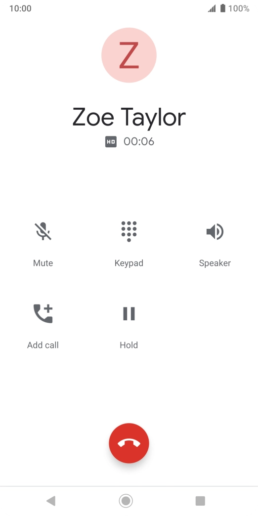 Press the end call icon. Press the end call icon.
