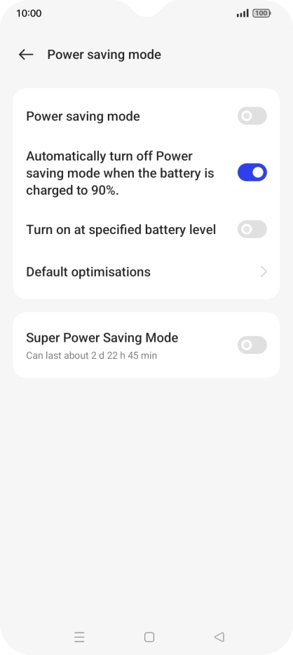 Press the indicator next to the required setting to turn on the function. Press the indicator next to the required setting to turn on the function.