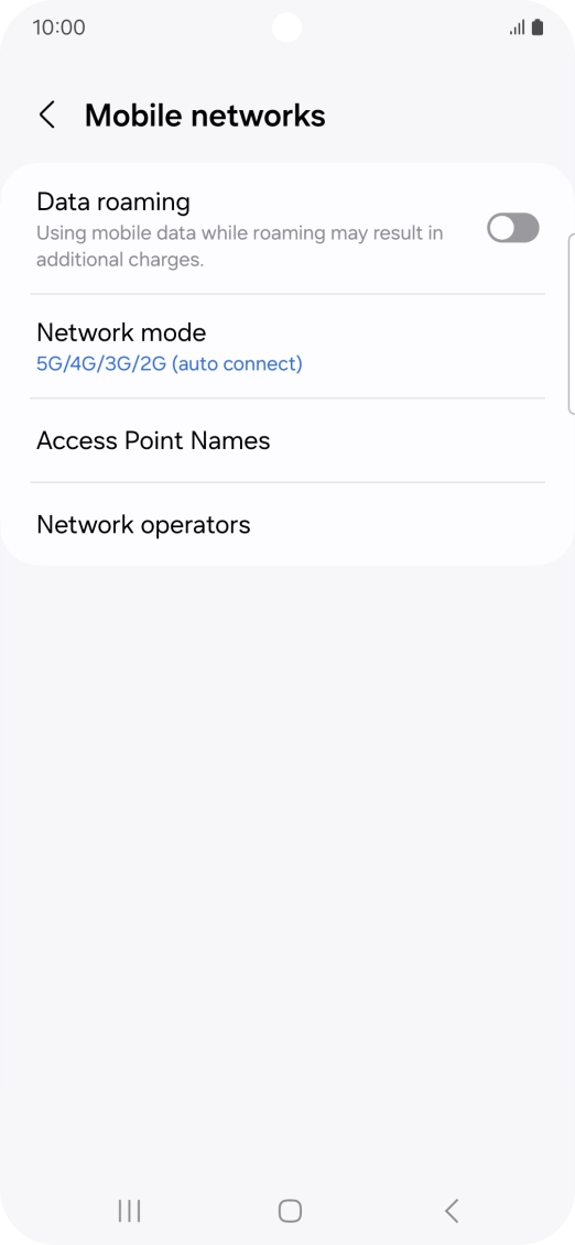 Press Network mode. Press Network mode.