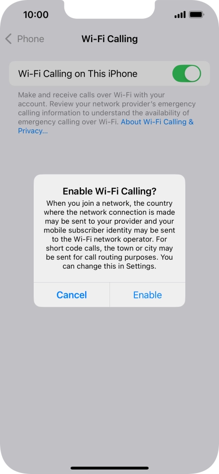 If you turn on the function, press Enable. If you turn on the function, press Enable.