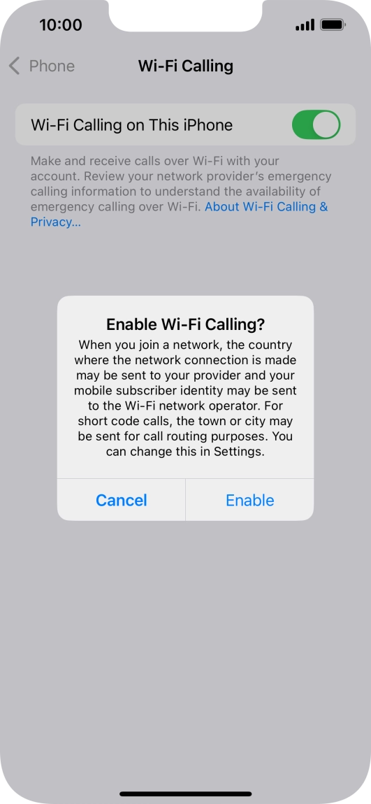If you turn on the function, press Enable. If you turn on the function, press Enable.
