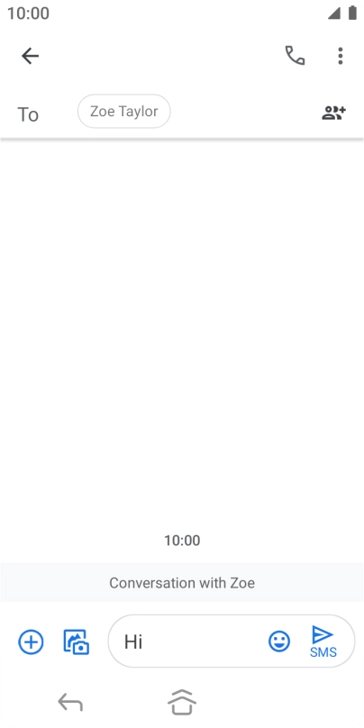 Press the send icon when you've finished your SMS. Press the send icon when you've finished your SMS.