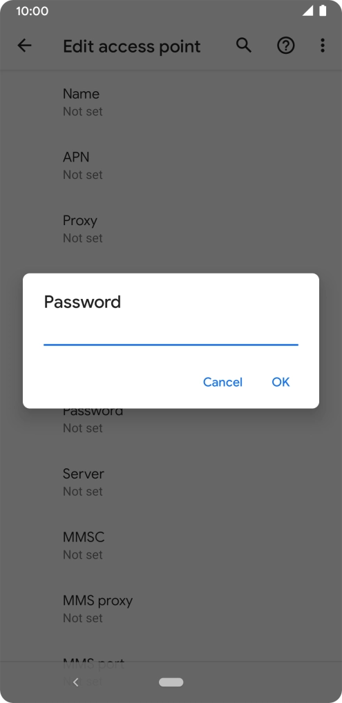 Key in secure and press OK. Key in secure and press OK.