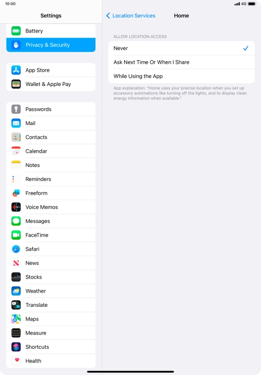 Press the required setting to turn the function on or off. Press the required setting to turn the function on or off.