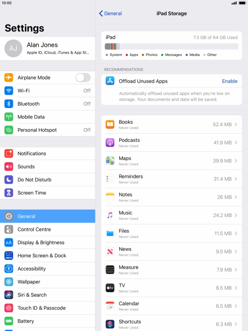 Press the required app. Press the required app.