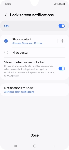 Press the required settings to turn them on or off. Press the required settings to turn them on or off.