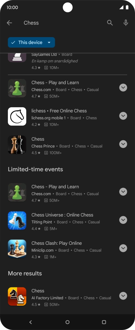 Press the required app. Press the required app.