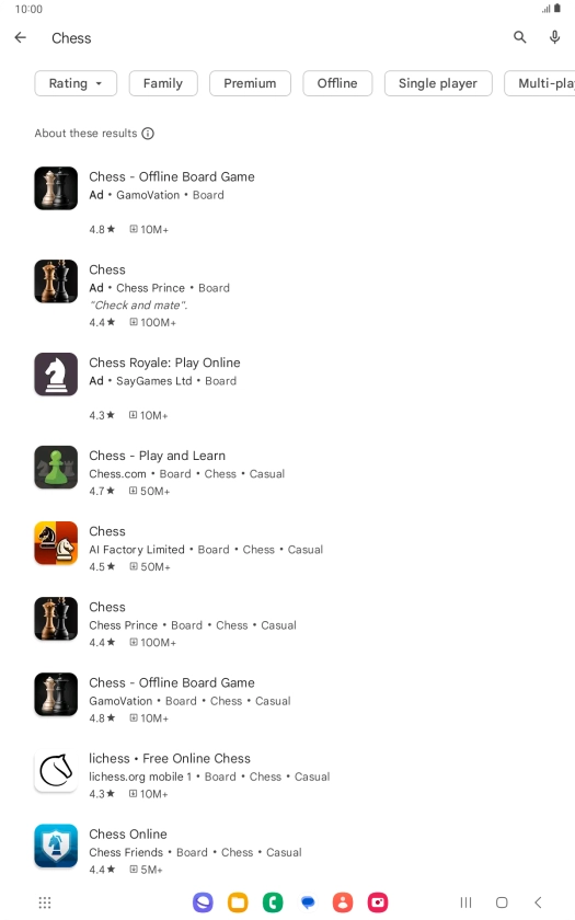 Press the required app. Press the required app.