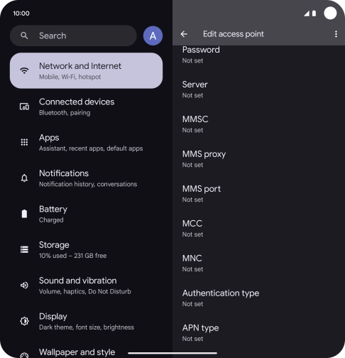 Press MMS proxy. Press MMS proxy.