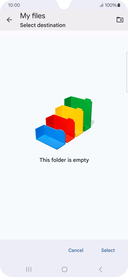 To create a new folder, press the new folder icon and follow the instructions on the screen to create a new folder. To create a new folder, press the new folder icon and follow the instructions on the screen to create a new folder.