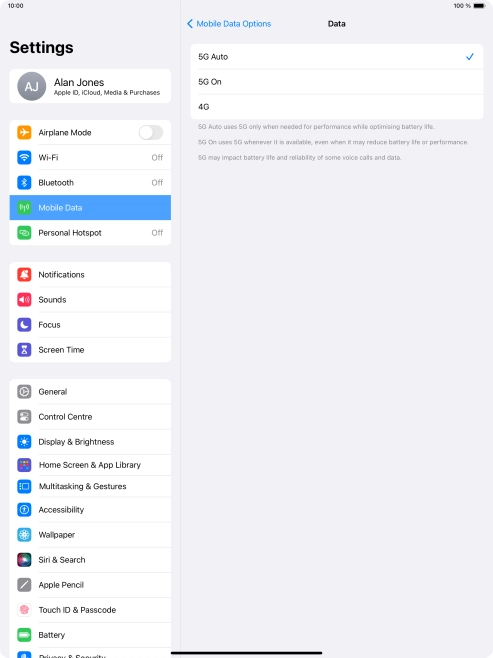 To turn on automatic switch between 5G and 4G, press 5G Auto. To turn on automatic switch between 5G and 4G, press 5G Auto.