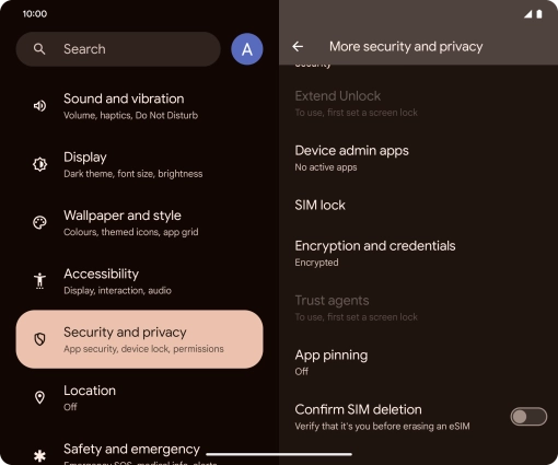 Press SIM lock. Press SIM lock.