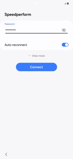 Key in the password for the Wi-Fi network and press Connect. Key in the password for the Wi-Fi network and press Connect.