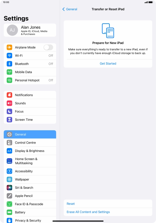 Press Reset. Press Reset.
