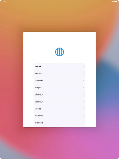 Press the required language. Press the required language.