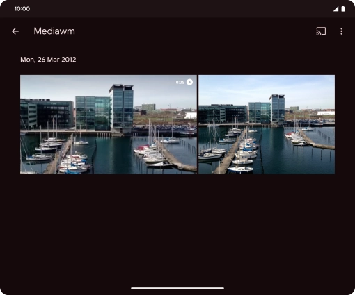 Press and hold any picture or video clip. Press and hold any picture or video clip.
