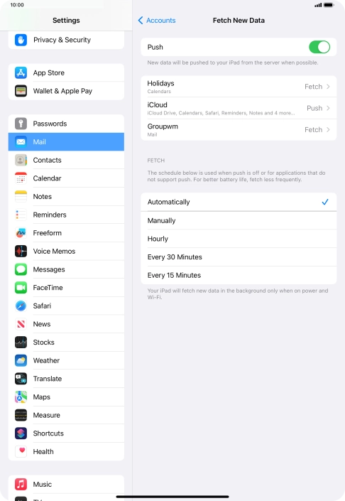 Press the indicator next to Press the indicator next to